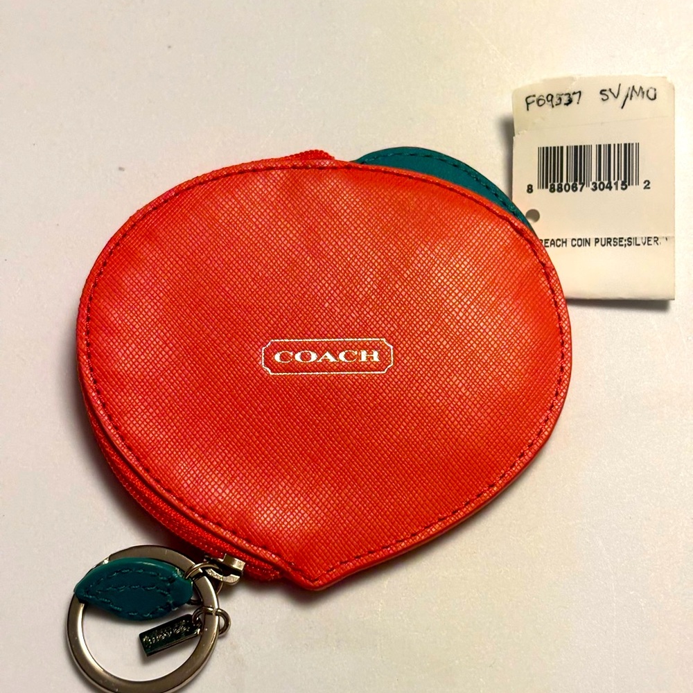 Vintage NWT Coach Georgia Peach Coin Purse